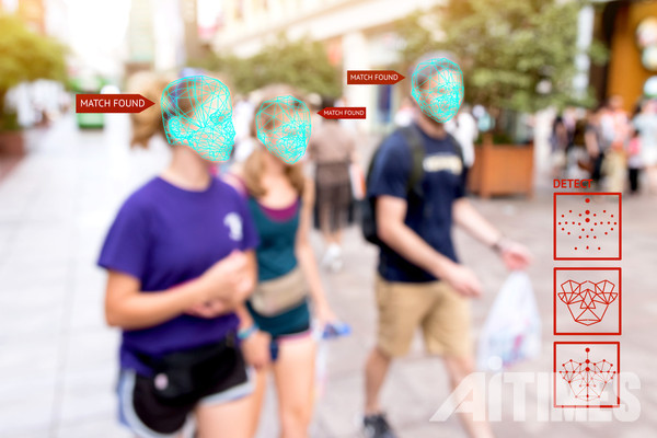 인공지능(AI)시스템을 통해 사람의 얼굴을 인식한다. ©shutterstock