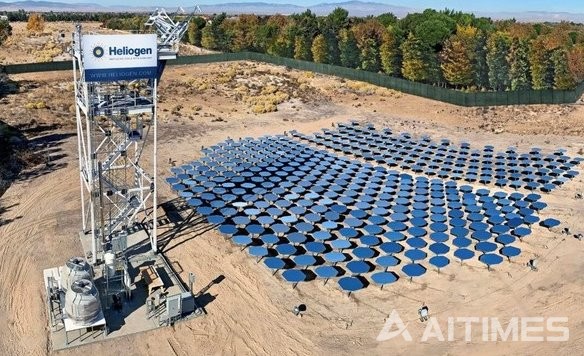 화석연료로 발생시킬 수 있는 온도까지 열원을 발생 시키는 성공한 Heliogen의 집광형 태양열 발전 시스템 (사진=Heliogen 트위터)