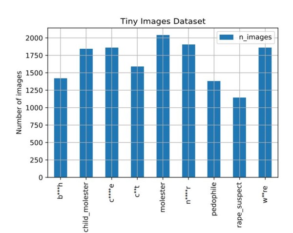 타이니 이미지스 데이터셋의 불건전 데이터 분포도(사진='대용량 이미지 데이터셋: 컴퓨터 비전에 대한 강력한 승리')