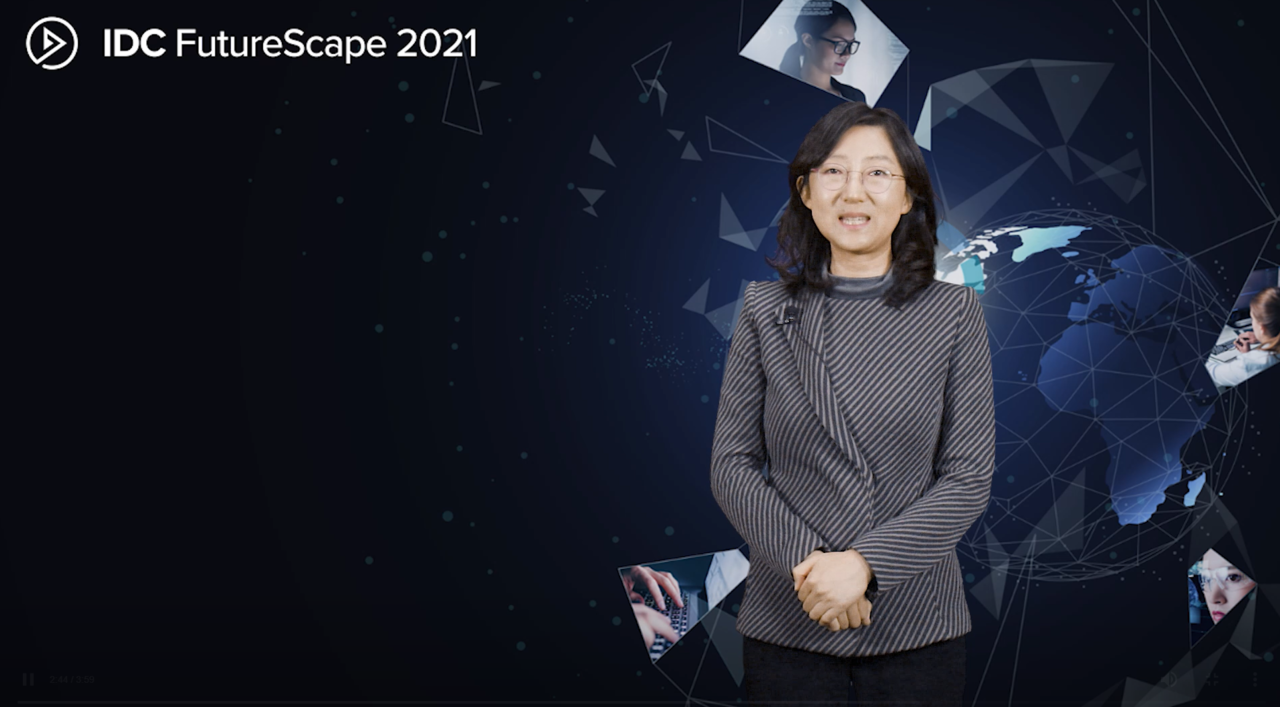 한은선 IDC 전무가 퓨처스케이프 2021 행사에서 발표하고 있다. (사진=IDC 퓨처스케이프 2021) 