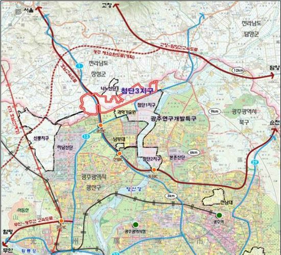 광주AI 데이터센터가 들어설 첨단 3지구.