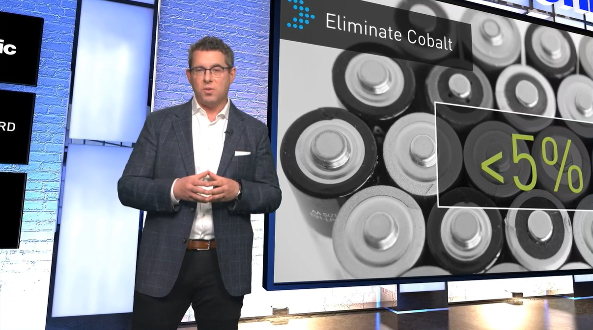 마이클 모스코비츠 파나소닉 북미대표는 향후 몇 년 안에 '코발트 없는 배터리'를 생산하겠다고 말했다. (캡처=박혜섭 기자). 