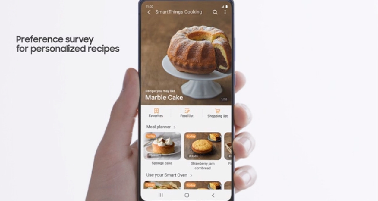 스마트싱스 쿠킹(사진=CES2021 삼성전자 컨퍼런스 캡처)