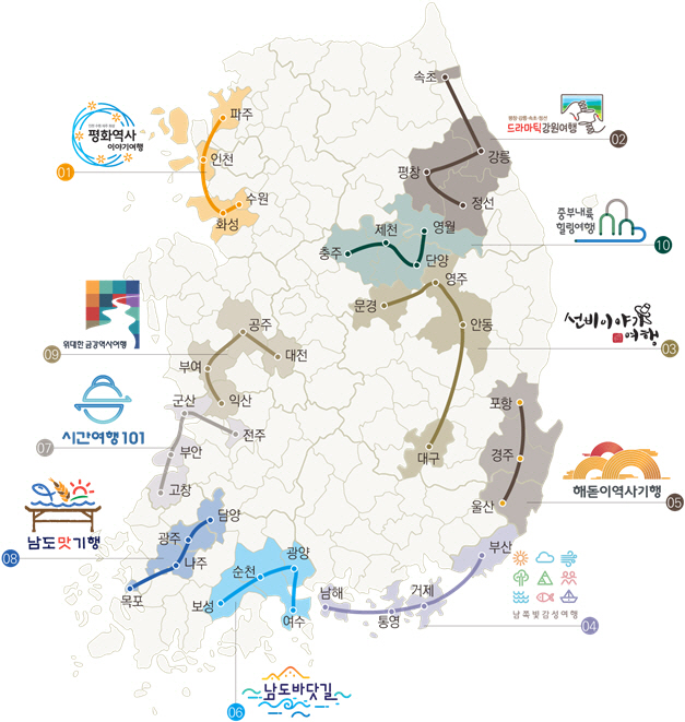 문화체육관광부와 한국관광개발연구원은 집에서 즐기는 ‘대한민국 테마여행 10선’ 실시간 온라인 여행 상품과 ‘집콕여행꾸러미’ 상품을 출시했다고 밝혔다. (사진=문화체육관광부 제공).
