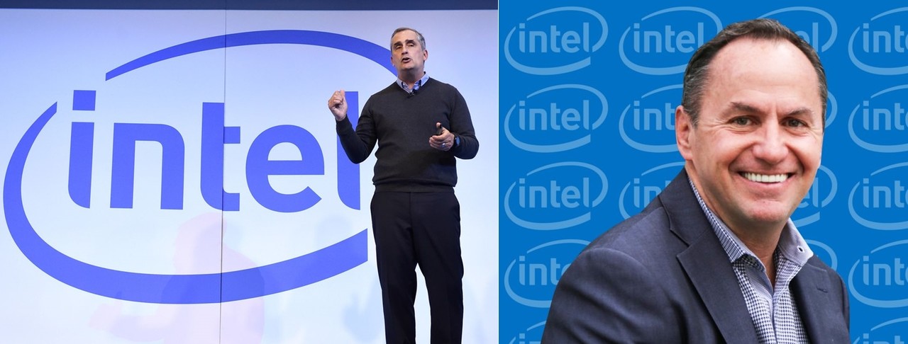 비개발자 출신의 브라이언 크르자니크 인텔 전 CEO(왼쪽)와 밥 스완 인텔 전 CEO (사진=인텔)
