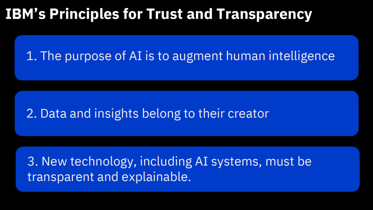 투명한 AI를 위한 IBM의 3준칙(사진=IBM)