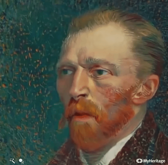 한 트위터리안이 딥노스탤지아를 이용해 그림 속 빈센트 반 고흐를 (단 몇 초 간) 살아 움직이게 만들었다. (사진=Anna Gibson).