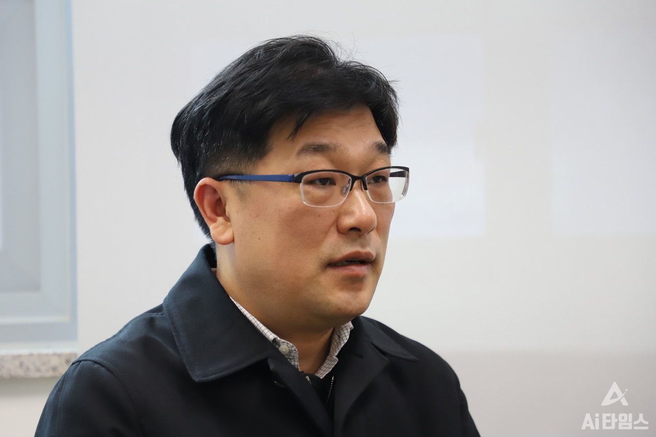 김경우 나무인텔리전스 대표이사가 지난해 정부 과제로 수행해온 뇌경색 AI학습 데이터 구축 사업에 대해 설명하고 있다. 뇌경색을 예측할 수 있는 데이터의 정확도가 89%파악돼 제품화에 힘쓸 계획이다. 