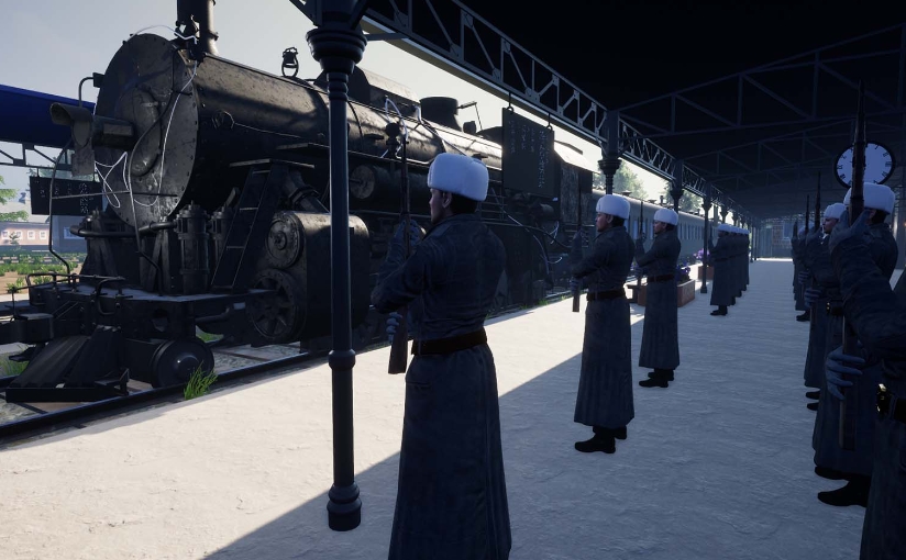 안중근 의사의 하얼빈 의거 당시 하얼빈 기차역을 재현한 모습. (사진=비빔블 제작).