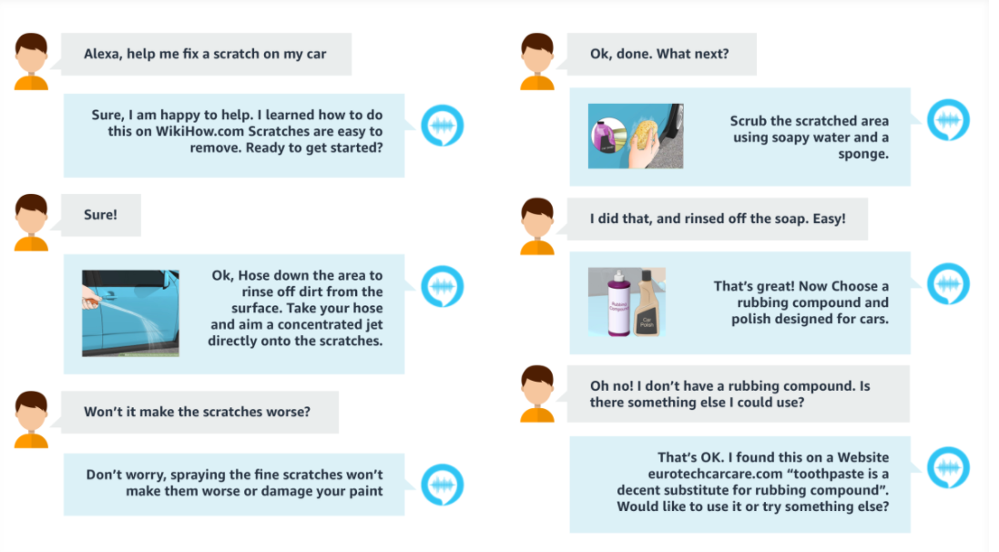 태스크봇 알렉사와 고객 대화내용.(사진=아마존)