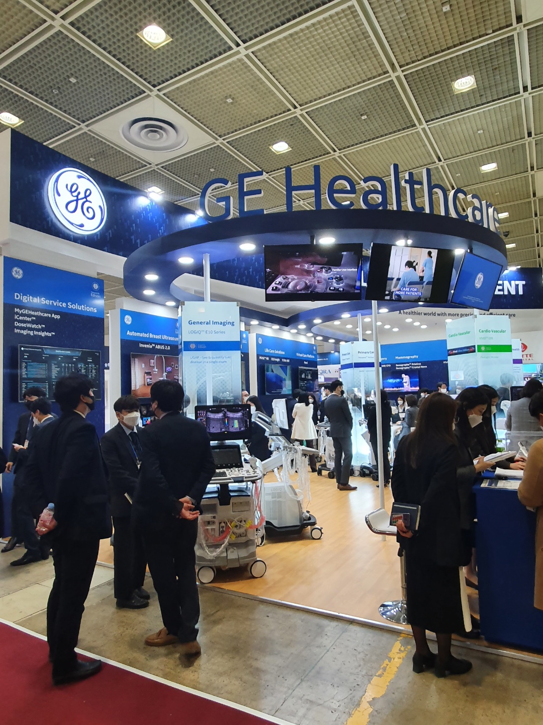 KIMES 2021 내 GE헬스케어 부스 모습(사진=박성은 기자)
