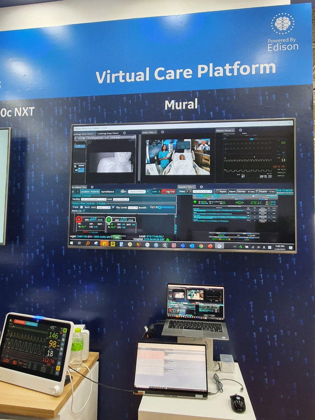 GE헬스케어의 통합 원격 모니터링 솔루션 '뮤럴' 모습(사진=박성은 기자)