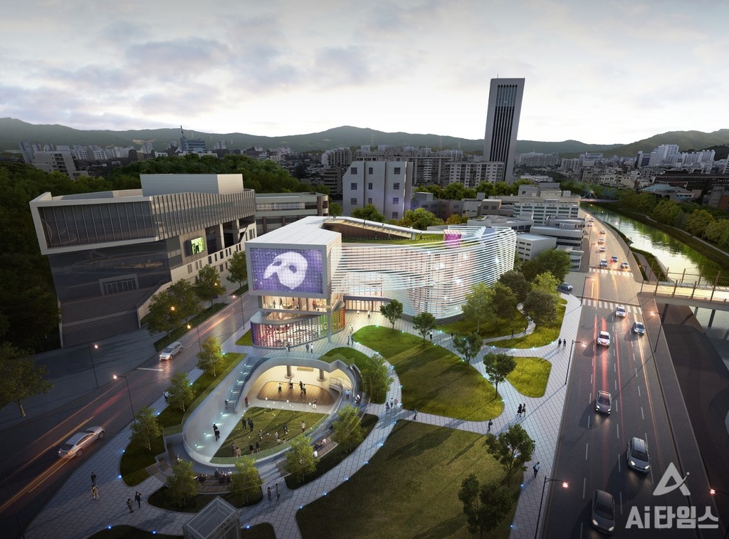 현대예술과 디지털 기술의 창의 융복합을 통해 미디어 아트 컨트롤타워 역할을 할 광주 미디어아트센터(AMT 센터) 조감도. (사진=광주시 제공).