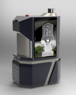 LG유플러스가 만든 5G MEC 지능형 로봇. LG유플러스는 광주광역시 5.18기념문화센터 등에 MEC를 활용한 5G 융합서비스 발굴·공공선도 적용 사업을 수주했다. (사진=LG유플러스 제공).