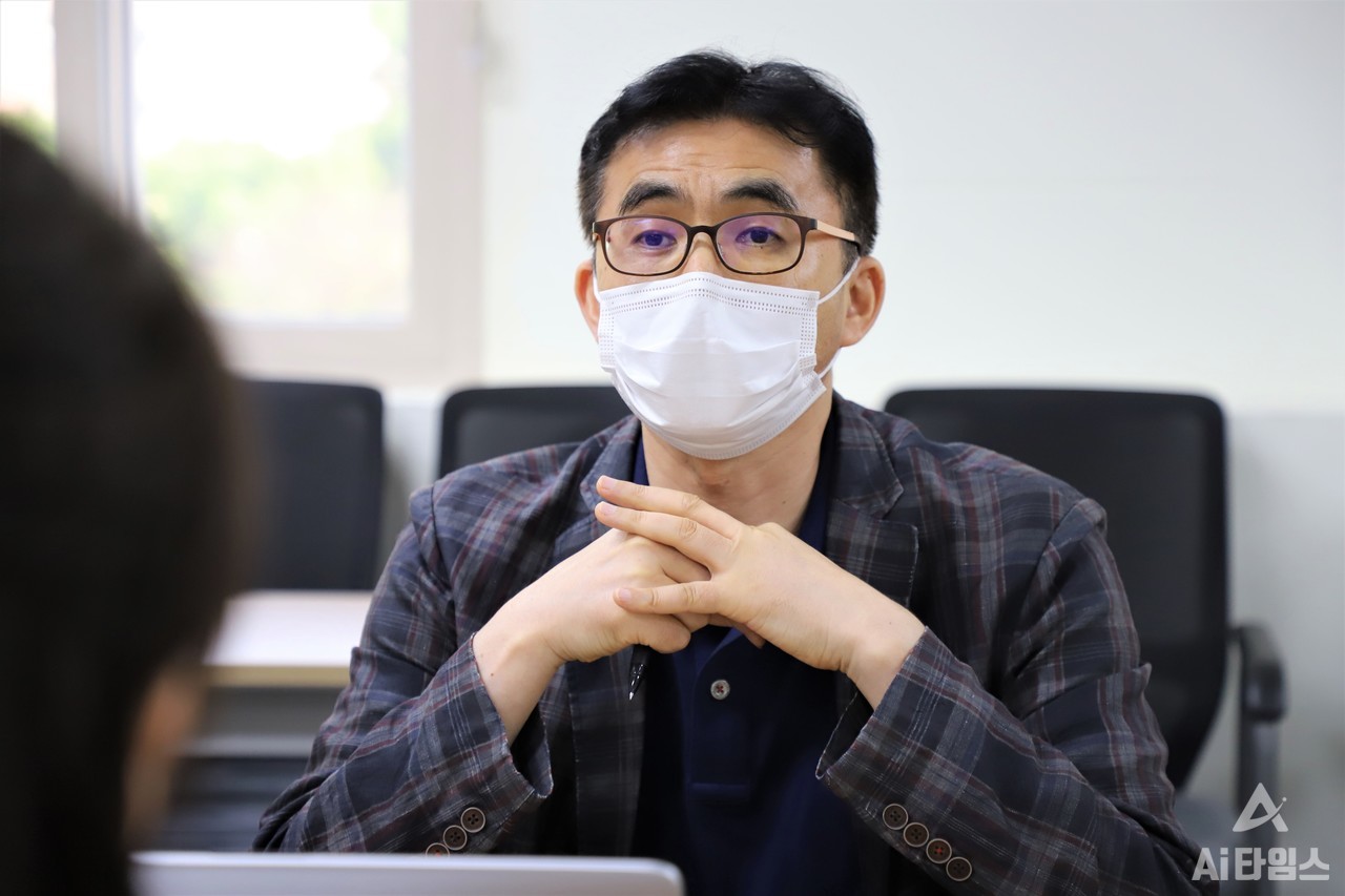 김태용 ㈜메가웍스 CTO는 전남대학교병원 개방형실험실을 통한 의료진과의 협업에 대해 만족감을 내비쳤다. (사진=설재혁 기자).
