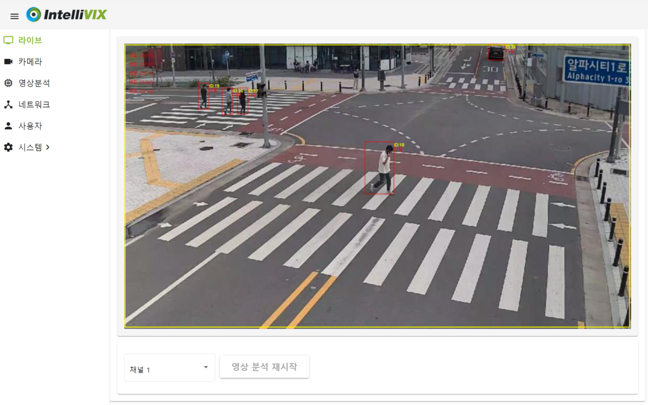 인텔리빅스 기술을 활용해 영상 속 보행자를 분석하고 있는 화면. (사진=인텔리빅스)