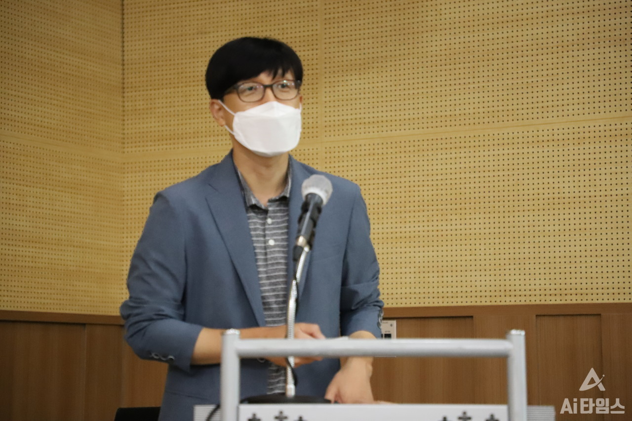   이현진 국민대학교 교수는 "국내 일사량 데이터가 턱 없이 부족하다"며 "기계학습모델이 발전량 예측에 얼마나 유용한가를 분석했다"고 말했다. (사진=구아현 기자).