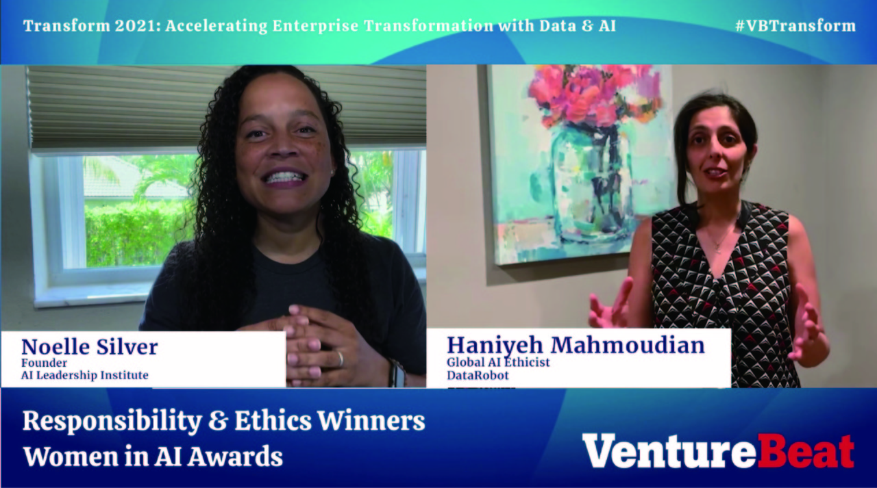 노엘 실버와 하니예 마흐무디안은 공동으로 AI 부문 책임윤리상을 수상했다. (캡처·수정=박혜섭 기자). 