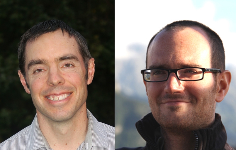 초청 강연을 맡은 더스틴 무디 박사(왼쪽)와 데미안 스틸레 학부장(오른쪽)(사진=KAIST)