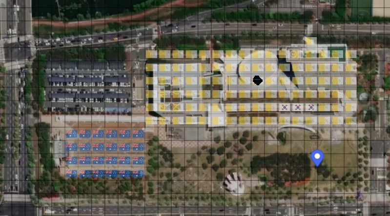 24일 기준 어스2에서 거래되고 있는 광주광역시청 일대. (사진=어스2 공식 홈페이지 캡처).