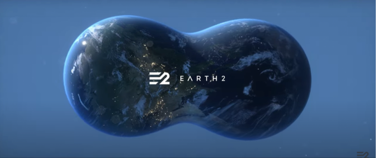 구글어스를 바탕으로 지구를 10㎡ 크기의 타일로 분할한 어스2의 소개 이미지. (사진=어스2 공식 홈페이지 캡처).