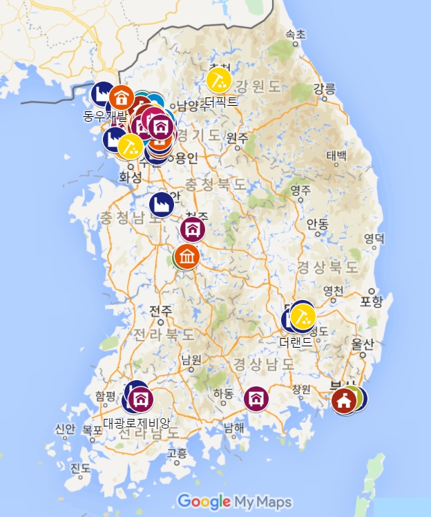 한국프롭테크포럼에서 공개된 프롭테크 기업 MAP.  8월 기준 278개의 프롭테크 기업이 국내에서 활동하고 있다.   (사진=한국프롭테크포럼).