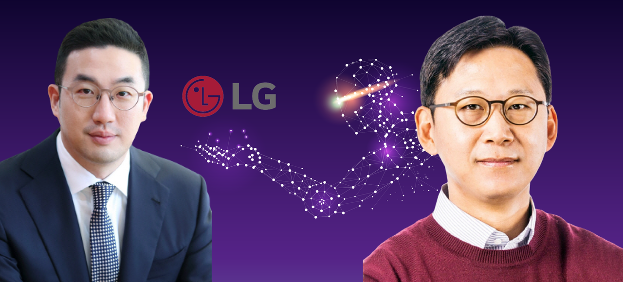 구광모 LG회장(왼쪽)과 배경훈 LG AI연구원장(오른쪽)(사진=LG, 편집=임채린 기자)