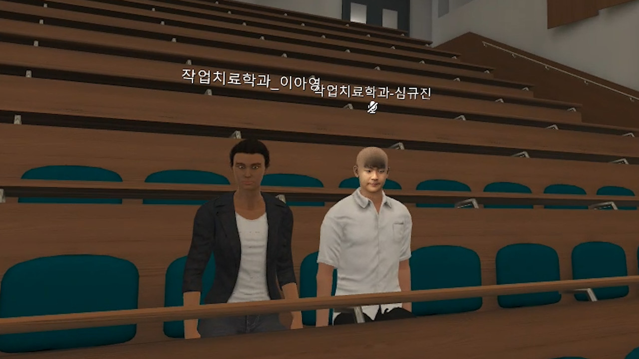 기자는 이날 메타버스 활용 수업을 듣고 있는 학생들과 가상공간 속에서 인터뷰를 진행했다. (사진=동신대학교 메타버스 수업 캡처).