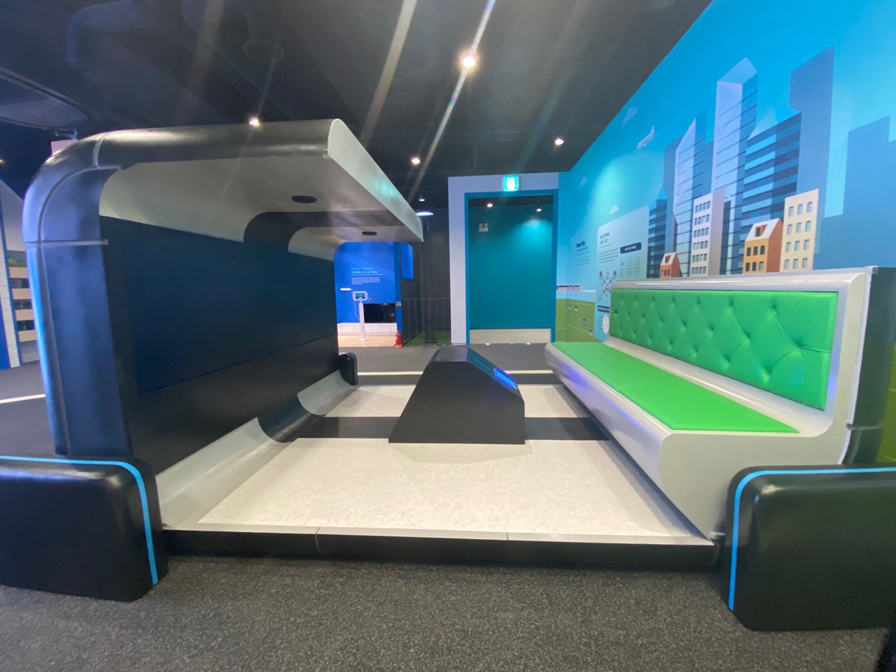 자율주행자동차를 체험할 수 있는 모형 기기. (사진=박혜섭 기자). 