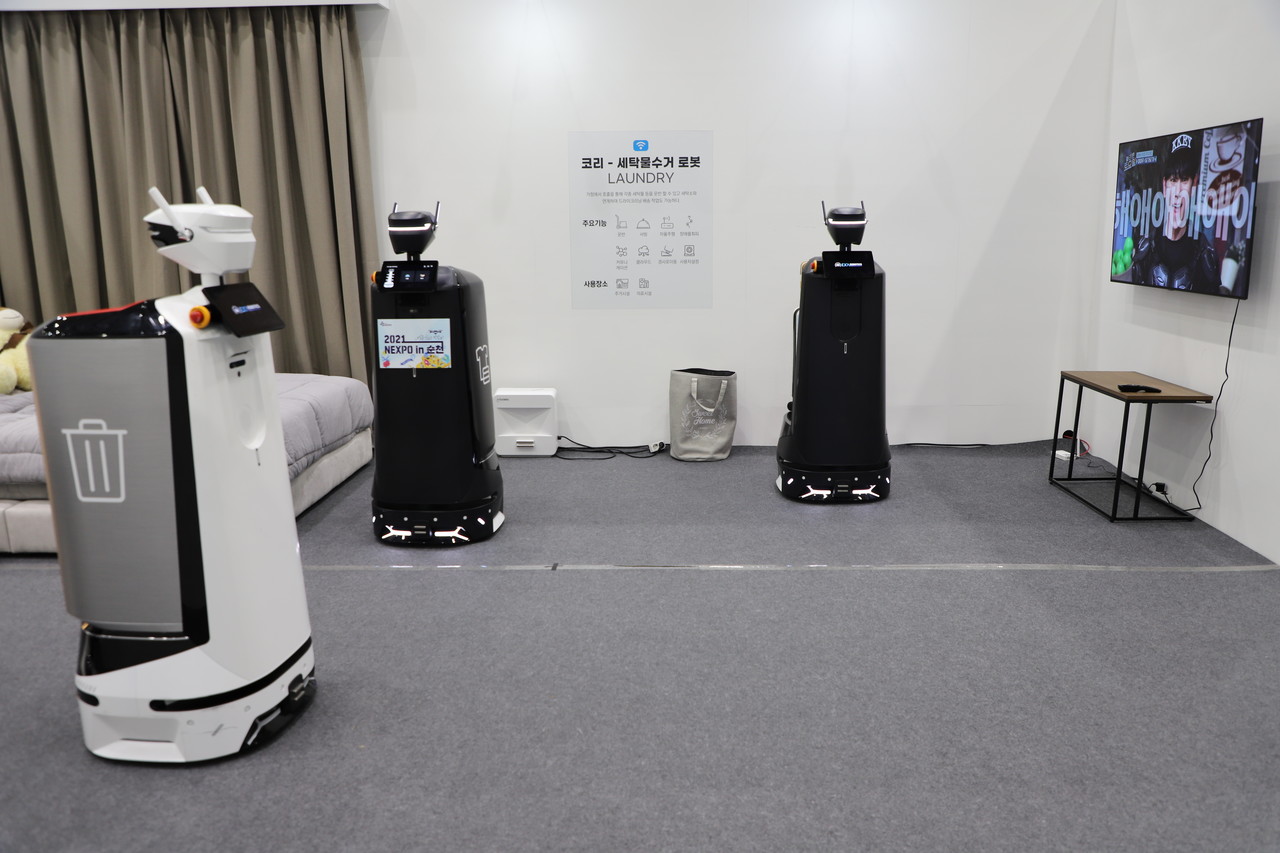 엑사로보틱스의 가사 도우미 로봇. (사진=박혜섭 기자). 