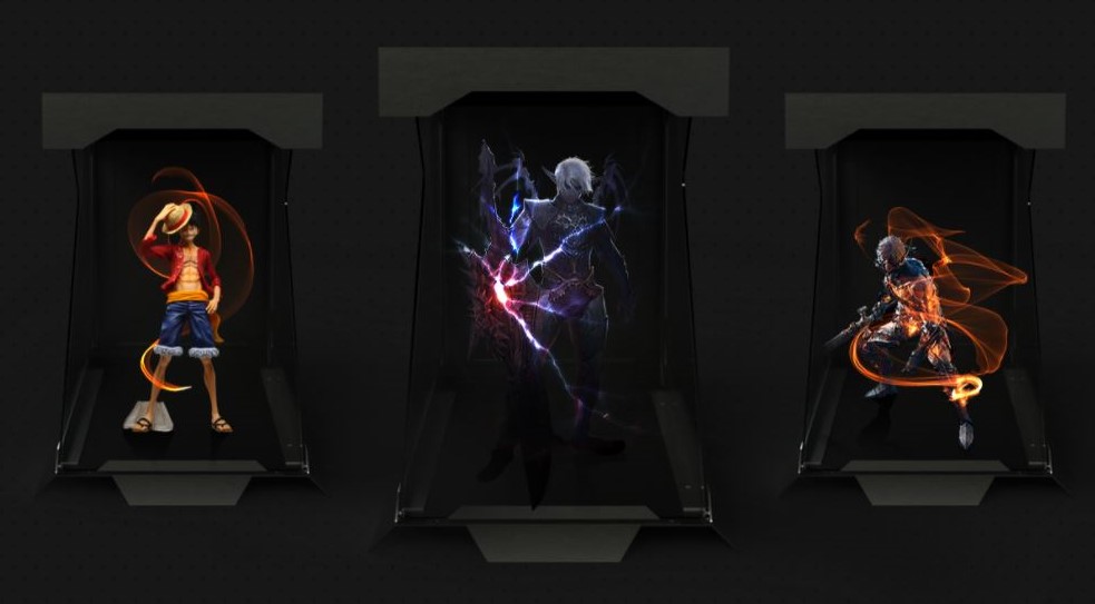 '피규어그램'으로 피규어들에게 홀로그램 효과를 입힌 모습. (출처=헬로그램)