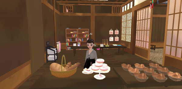 먹을 것을 그냥 지나치지 못하는 아바타. (영상=학생독립운동 메타버스기념관 월드 캡처).