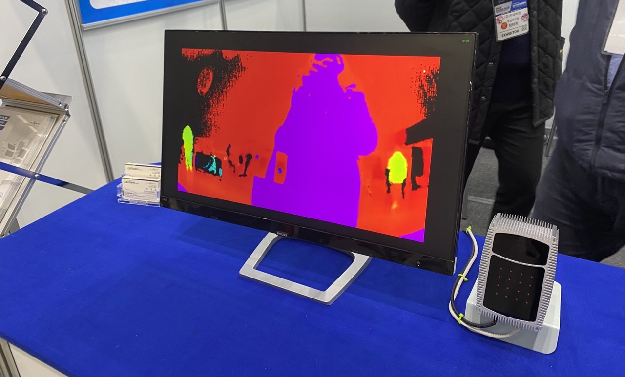 '카네비컴'이 선보인 차량 내부용 라이다. (사진=김미정 기자)