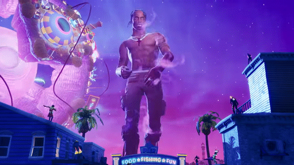 지난해 포트나이트 게임 내에서 열린 미국의 힙합 뮤지션 트래비스 스콧(Travis Scott)의 가상 공연 모습. (사진=Travis Scott 유튜브).