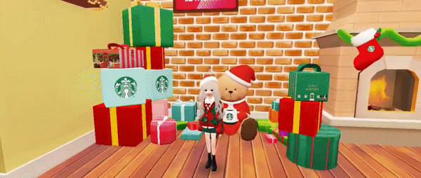 스타벅스커피 코리아가 겨울 한정 맵으로 운영하는 '산타광장'. (영상=ZEPETO 캡처).