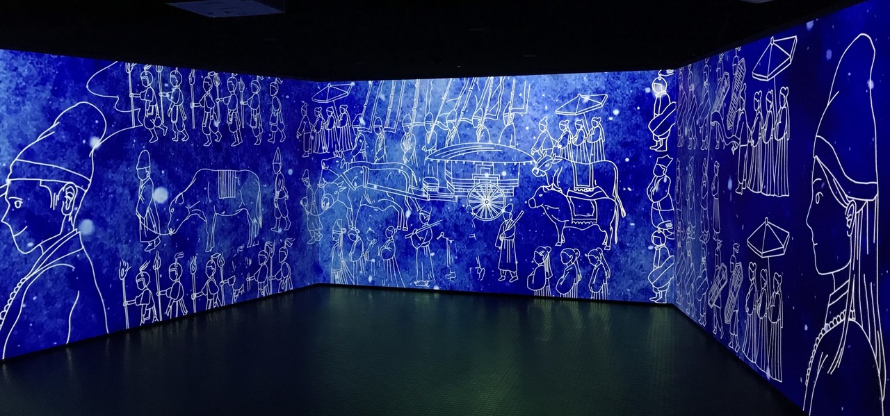 전남 나주시와 복암리고분전시관이 최근 구축한 디지털 실감 영상관 내부 모습. (사진=전남 나주시 제공).