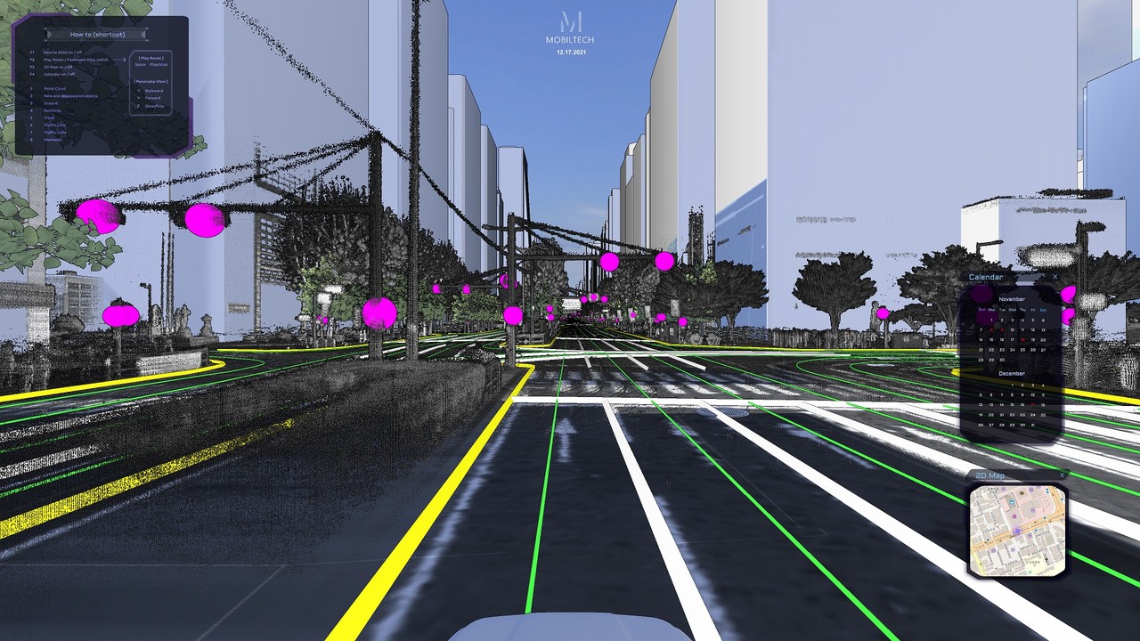 모빌테크가 ‘CES 2022’에서 선보인 인공지능(AI) 기술 기반 3차원 도시 데이터 솔루션 '레플리카 시티'. (사진=모빌테크 제공).