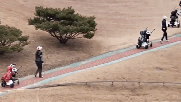 골퍼들이 헬로캐디를 이용해 라운드하고 있다.