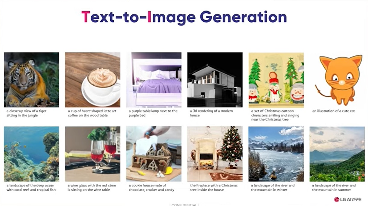 엑사원이 입력된 텍스트에 대해 이미지를 제시한 모습(출처=LG AI연구원)