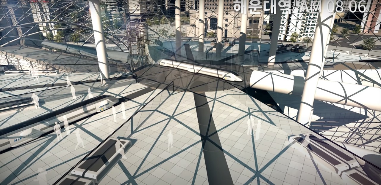 한국철도기술연구원은 서울에서 부산까지 7분이면 도착하는 '하이퍼튜브(HyperTube)'를 개발하고 있다. (한국철도기술연구원(KRRI) 유튜브 채널 캡처). 