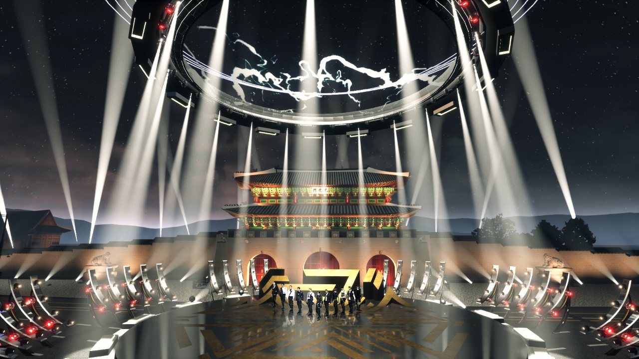 광화문 콘텐츠 중 하나인 광화풍류의 온라인 XR 라이브 공연 화면. (사진=한국콘텐츠진흥원 제공).