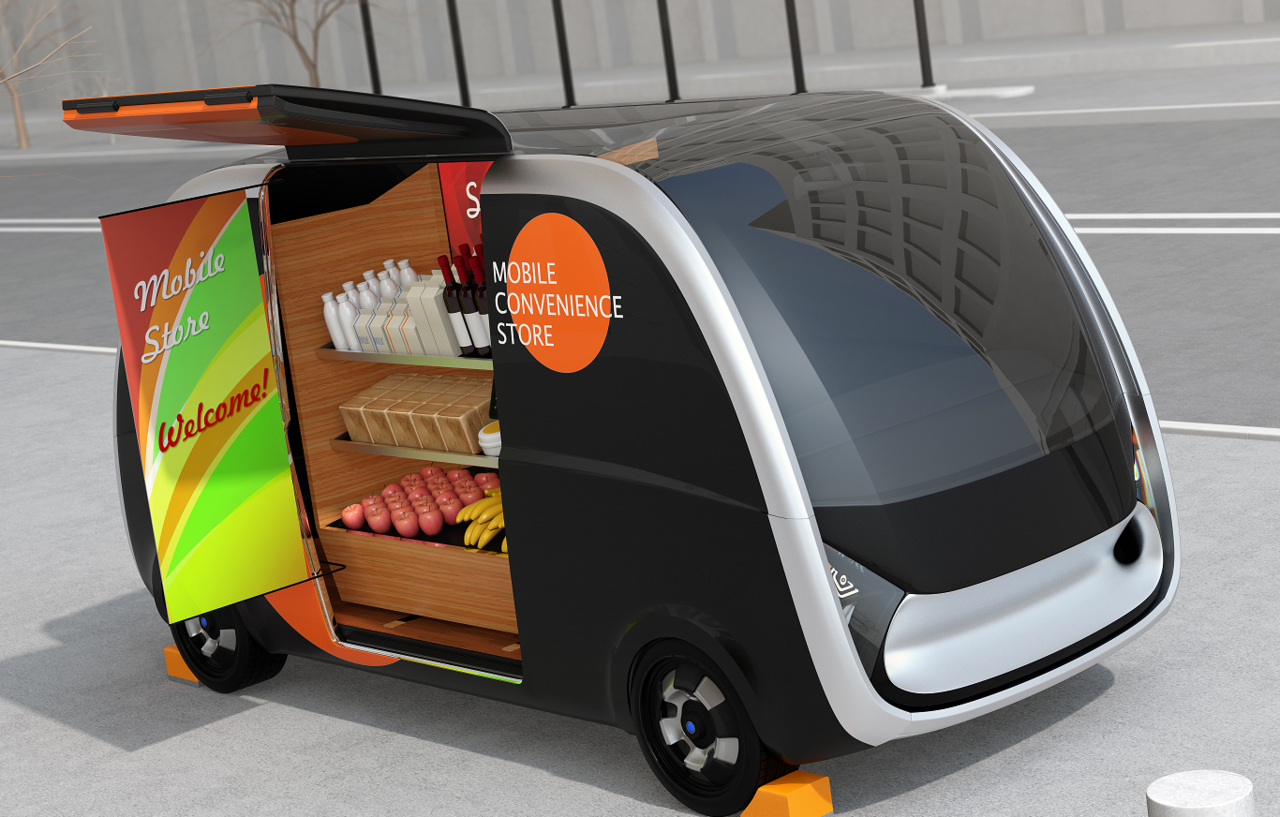 광주광역시는 친환경 자율주행 셔틀 플랫폼을 개발하고 이를 활용해 '무인스토어 서비스'를 개발·실증한다. 무인스토어 서비스는 자율주행 셔틀에 무인 상점 시스템과 결제관리 시스템을 설치해 산업단지나 시 외곽 등 접근이 용이하지 않는 장소에서 소비자의 비대면 물품 구매를 지원한다. 기사의 이해를 돕기 위한 자료 사진. (사진=셔터스톡).