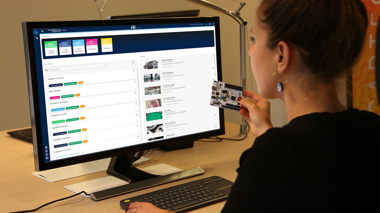 임베디드 개발자는 나노엣지 AI 스튜디오로 리소스 관리나 실행 시간 단축과 같은 효과를 누릴 수 있다. (사진=ST마이크로일렉트로닉스)