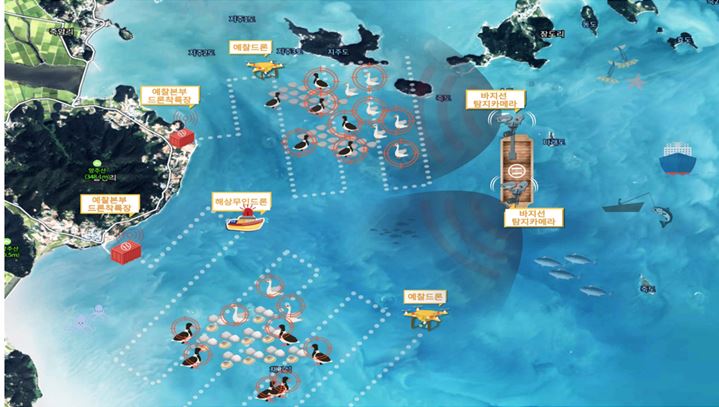고흥군은 인공지능(AI) 기술을 활용해 오리떼 출몰 알림 서비스 제공하고 오리떼 퇴치 해상 무인드론 출동 시스템을 개발·실증할 계획이다. (사진=고흥군 제공).