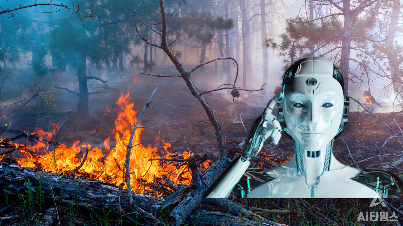 인텔리빅스가 산불 초기 감지에 '비전 AI' 기술이 유리하다고 설명했다. (사진=셔터스톡, 편집=김동원 기자) 