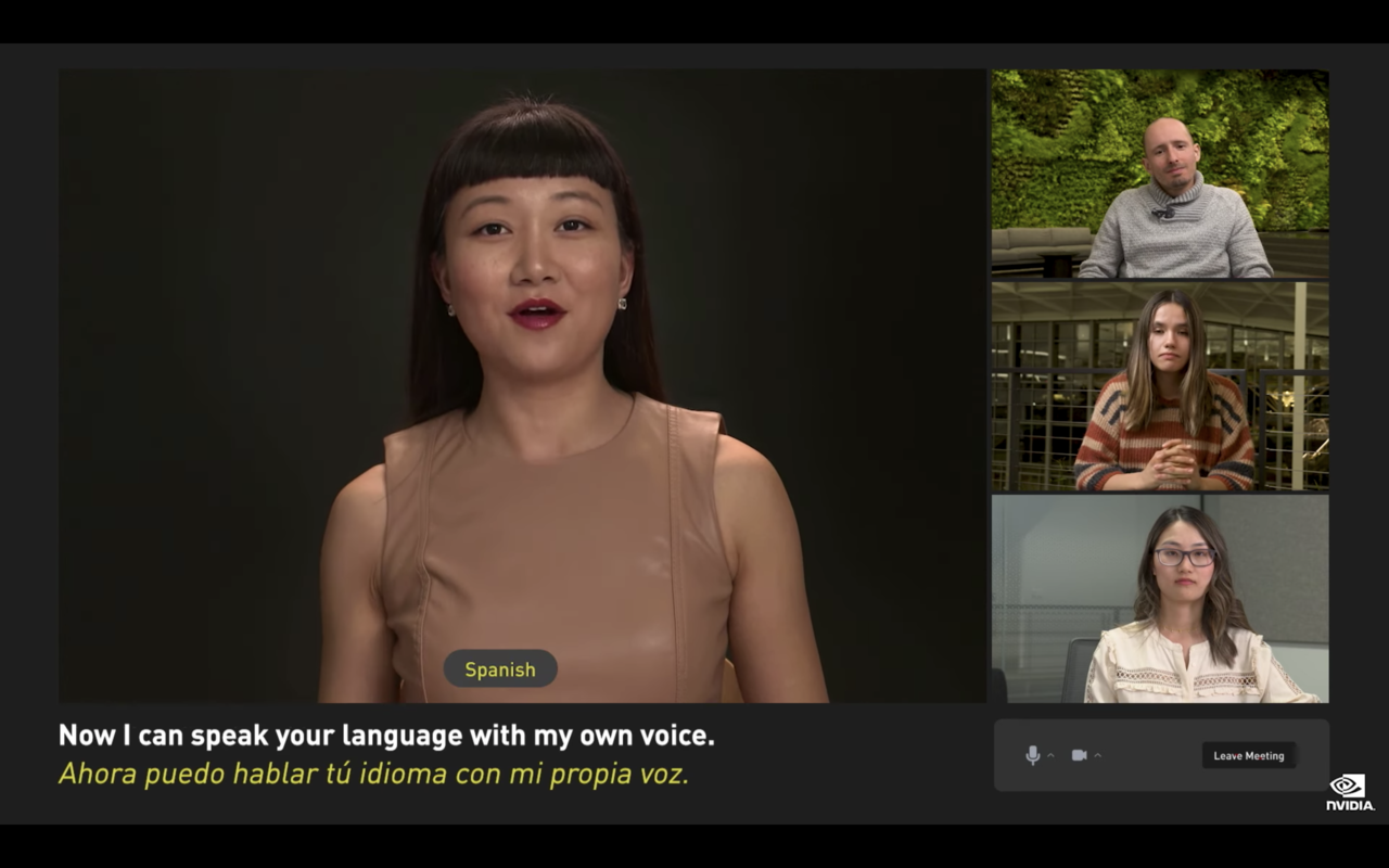 새로운 화상회의 플랫폼 맥신(Maxine). (사진= GTC 2022 행사 캡처)