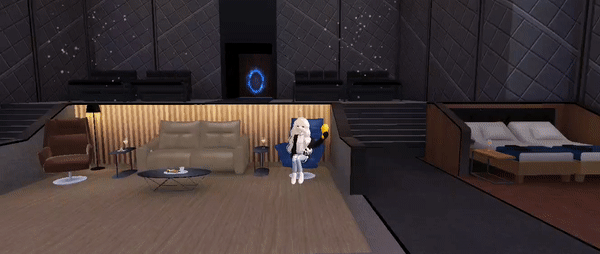 영화를 감상하면서 치킨을 맛있게 먹고 있는 아바타 모습. (사진=제페토 캡처).