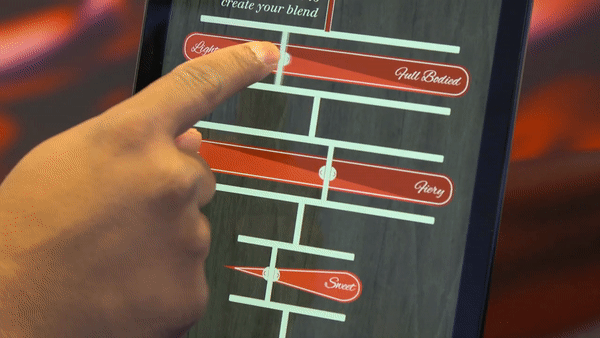 AI 소믈리에 '빈퓨전(Vinfusion)'은 선호하는 바디감과 맛의 강도·당도를 선택하면 대표적인 품종별 와인들을 블렌딩해준다. (영상=Cambridge Consultants 유튜브).