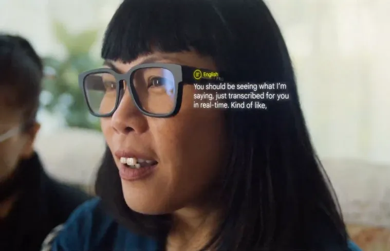 구글의 AR 안경은 실시간으로 음성을 번역해 준다.(사진=구글)