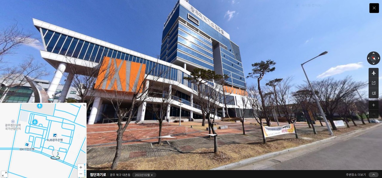 인공지능사관학교의 교육장으로 쓰였던 광주과학기술진흥원(북구 첨단과기로) 인근에는 숙소, 병원, 음식점 등을 찾아보기 어려웠다. (사진=네이버지도).